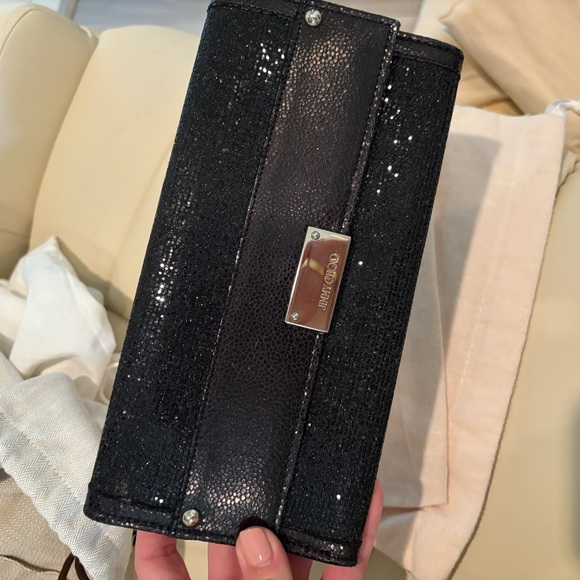 Sparkly Black jimmy choo clutch - Picture 4 of 4